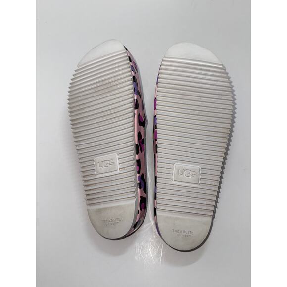 NEW UGG Pink Cheetah Print Jane Patent Slip On Slide Women Size 7.5 - Picture 7 of 7